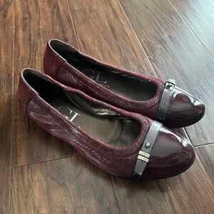 AGL Attilio Giusti Leombruni Cap Toe Ballet Flat Maroon size 37.5